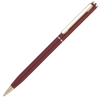 CHEVIOT ORO METAL BALL PEN - MATT BURGUNDY - GOLD