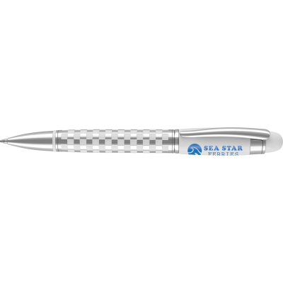 CLEARANCE CHEQUERS ROLLERBALL PEN (LINE COLOUR PRINT)