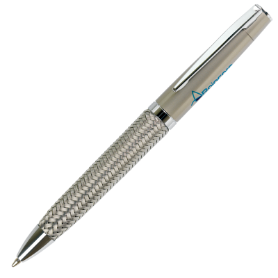 COBRA BRAID METAL BALL PEN - SILVER - PROMOTIONAL CORPORATE GIFT