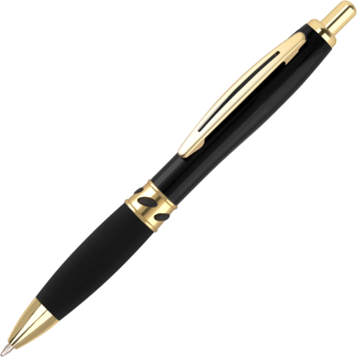 CONTOUR DECO ORO METAL BALL PEN - BLACK - GOLD