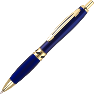 CONTOUR DECO ORO METAL BALL PEN - BLUE - GOLD