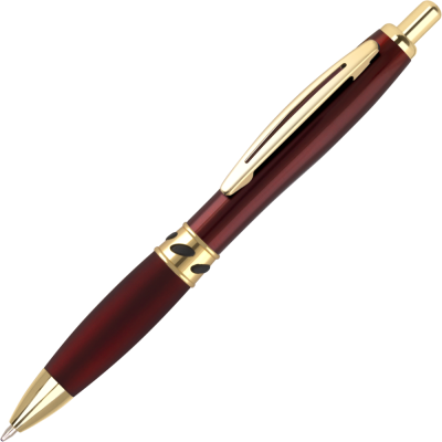 CONTOUR DECO ORO METAL BALL PEN - RED - GOLD