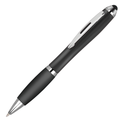 CONTOUR-I METALLIC FROST BALL PEN with Stylus - Black