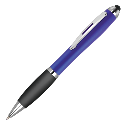 CONTOUR-I METALLIC FROST BALL PEN with Stylus - Blue