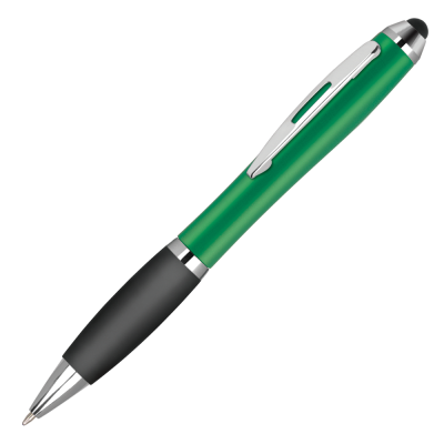 CONTOUR-I METALLIC FROST BALL PEN with Stylus - Green