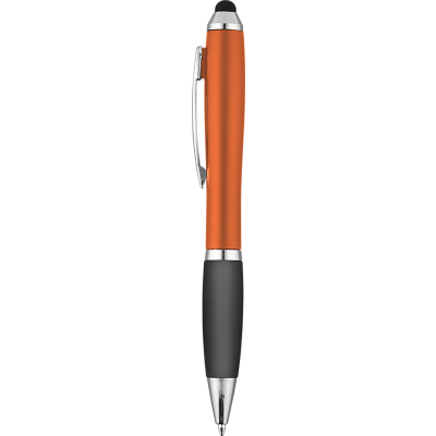 CONTOUR-I METALLIC FROST BALL PEN with Stylus - Orange