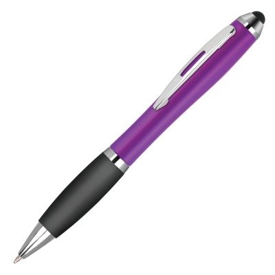 CONTOUR-I METALLIC FROST BALL PEN with Stylus - Purple