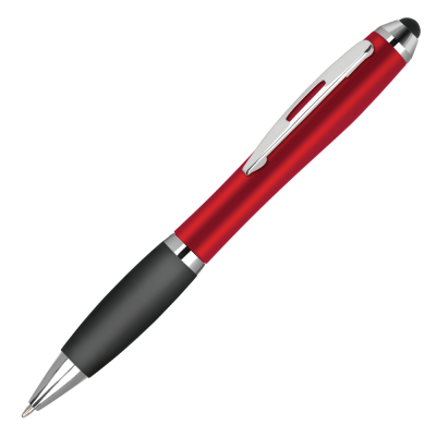 CONTOUR-I METALLIC FROST BALL PEN with Stylus - Red