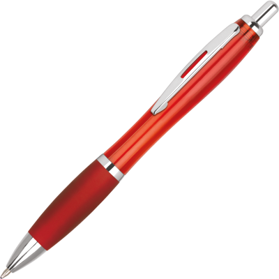 CONTOUR STANDARD BALL PEN - TRANSLUCENT RED