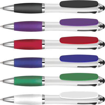 CONTOUR TRICOLOUR BALL PEN with Stylus
