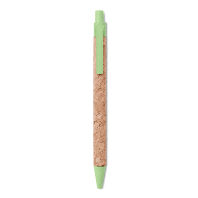 CORK &  WHEAT STRAW & ABS BALL PEN in Green