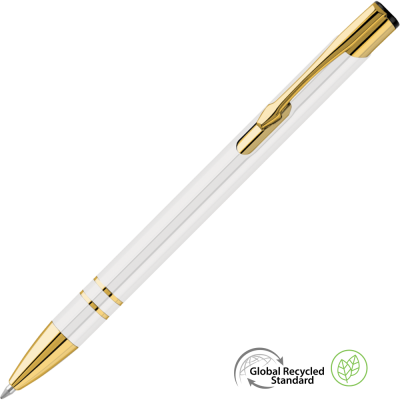 ELECTRA ORO GRS RECYCLED METAL BALL PEN - WHITE