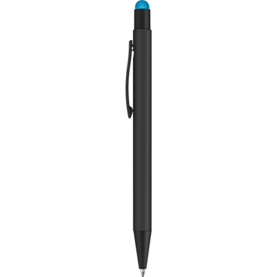 ERGO-I SOFT FEEL NOIR METAL BALL PEN with Stylus - Blue