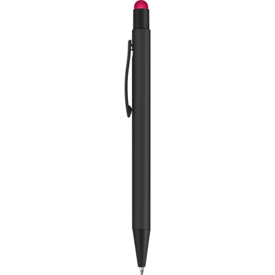 ERGO-I SOFT FEEL NOIR METAL BALL PEN with Stylus - Red
