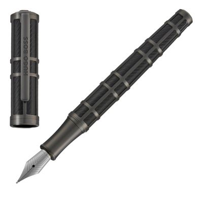 FOUNTAIN PEN FRAME GRID BLACK & GUN