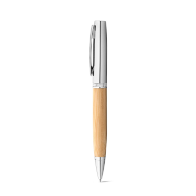 FUJI BAMBOO AND METAL BALL PEN with Case in Natural