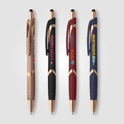 JOPLIN SOFTY ROSE GOLD W & STYLUS - PROMOTIONAL CORPORATE GIFT