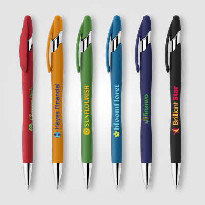 LA JOLLA SOFTY BRIGHTS PEN W & STYLUS - PROMOTIONAL CORPORATE GIFT
