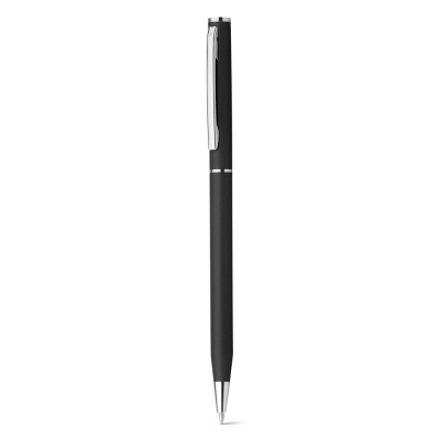 LESLEY METALLIC ALUMINIUM METAL BALL PEN with Clip & Twist Mechanism in Black - PROMOTIONAL CORPORATE GIFT