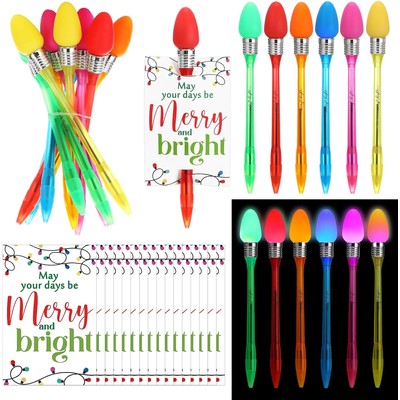 LIGHT UP BULB PLASTIC BALL PEN