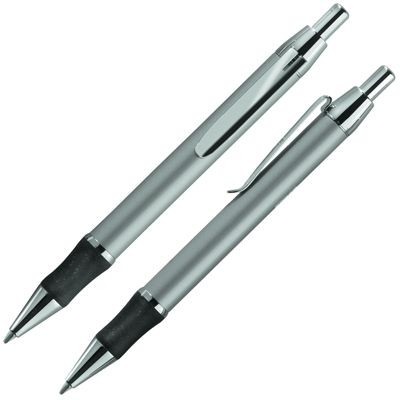 METAL BALL PEN in Silver with Rubber Grip
