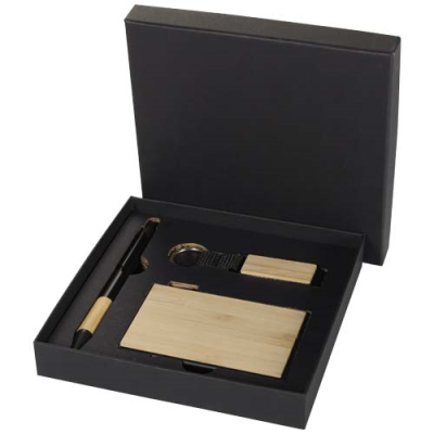 MINKA RCS RECYCLED ALUMINIUM METAL BALL PEN PEN, KEYRING CHAIN AND RFID CARD HOLDER GIFT SET