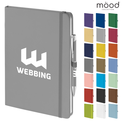 MOOD DUO A5 FSC SOFT FEEL NOTE BOOK with Ball Pen - Grey