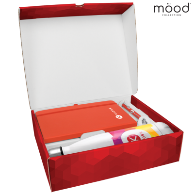 MOOD GIFT BOX 1 with A5 FSC Note Book, Soft Feel Ball Pen & Vacuum Bottle - PROMOTIONAL CORPORATE GIFT