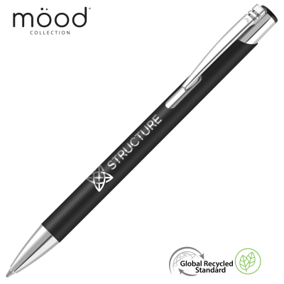 MOOD GRS RECYCLED SOFT FEEL METAL BALL PEN - BLACK