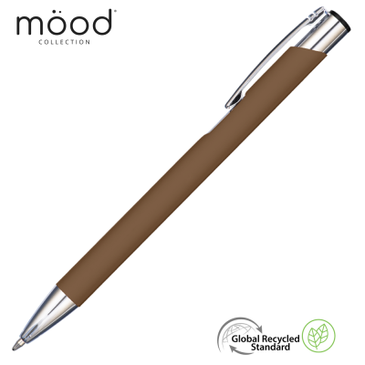 MOOD GRS RECYCLED SOFT FEEL METAL BALL PEN - BROWN