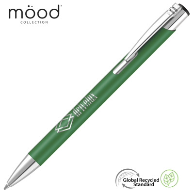MOOD GRS RECYCLED SOFT FEEL METAL BALL PEN - GREEN