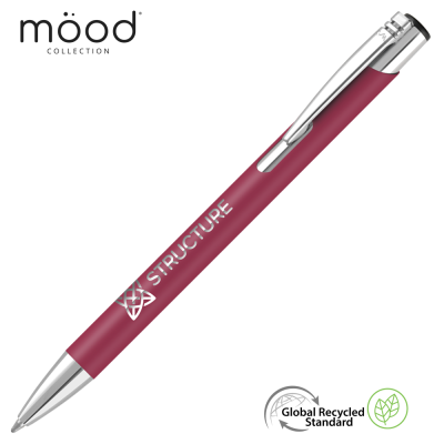 MOOD GRS RECYCLED SOFT FEEL METAL BALL PEN - MAGENTA