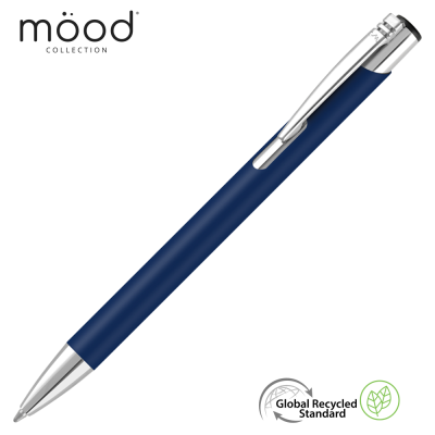 MOOD GRS RECYCLED SOFT FEEL METAL BALL PEN - NAVY BLUE