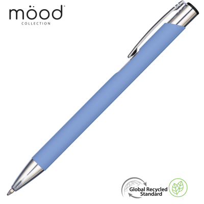 MOOD GRS RECYCLED SOFT FEEL METAL BALL PEN - PASTEL DARK BLUE