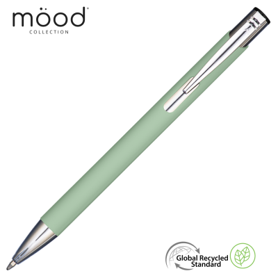 MOOD GRS RECYCLED SOFT FEEL METAL BALL PEN - PASTEL GREEN