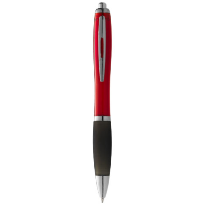 NASH BALL PEN COLOUR BARREL AND BLACK GRIP in Red & Solid Black