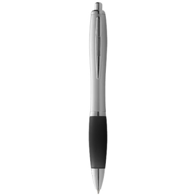 NASH BALL PEN SILVER BARREL AND COLOUR GRIP (BLUE INK) - PROMOTIONAL CORPORATE GIFT