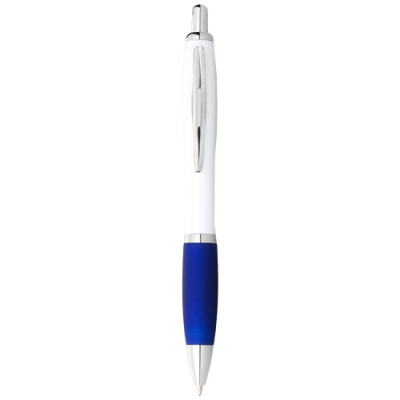 NASH BALL PEN WHITE BARREL AND COLOUR GRIP (BLUE INK)