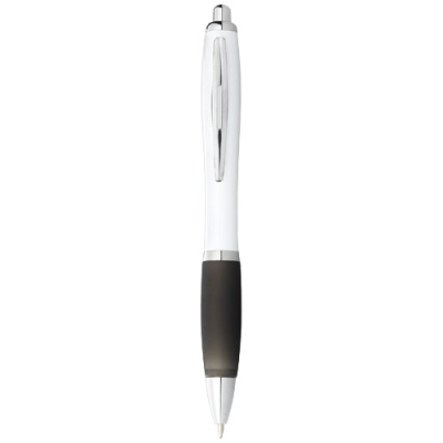 NASH BALL PEN WHITE BARREL AND COLOUR GRIP in White & Solid Black