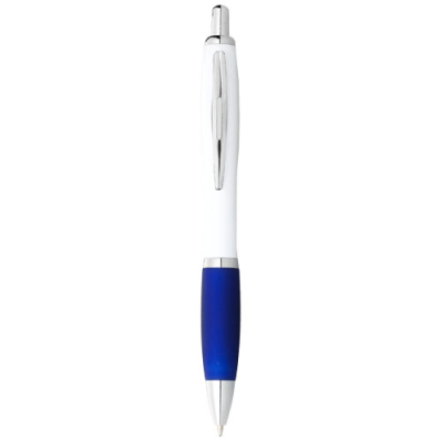 NASH BALL PEN WHITE BARREL AND COLOUR GRIP in White Solid-royal Blue