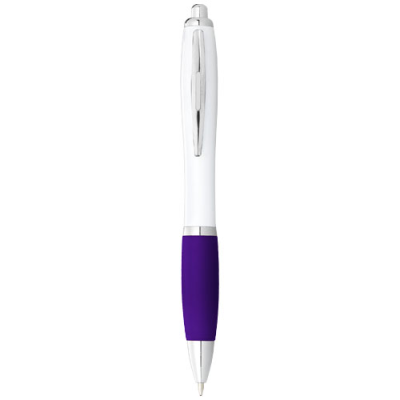 NASH BALL PEN with White Barrel & Colour Grip (Black Ink)