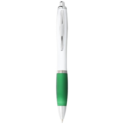 NASH BALL PEN with White Barrel & Colour Grip in White & Green