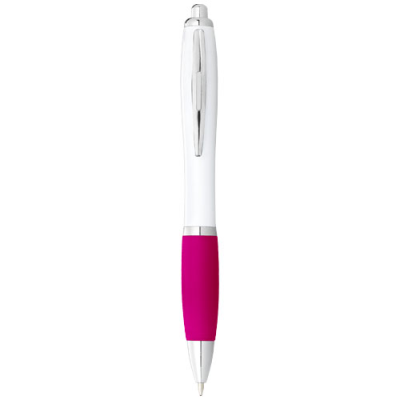 NASH BALL PEN with White Barrel & Colour Grip in White & Pink