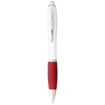 NASH BALL PEN with White Barrel & Colour Grip in White & Red
