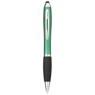 NASH COLOUR STYLUS BALL PEN with Black Grip in Green & Solid Black