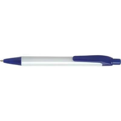 PANTHER ECO BALL PEN in White with Blue Trim