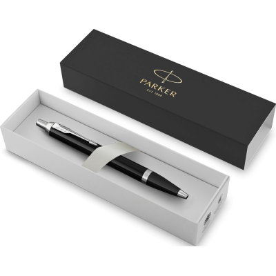 PARKER IM LACQUERED BRASS BALL PEN in Black