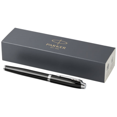 PARKER IM ROLLERBALL PEN in Solid Black & Silver Chrome