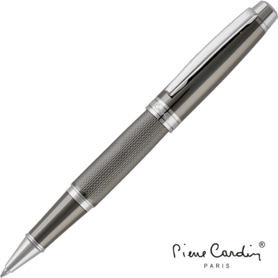 PIERRE CARDIN ACADEMIE METAL ROLLERBALL PEN - GUN METAL SILVER CHROME