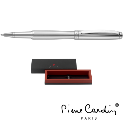 PIERRE CARDIN LUSTROUS METAL ROLLERBALL PEN - SILVER CHROME with Pb17 Box 